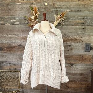 Aerie Cream Cowl Neck Sweater